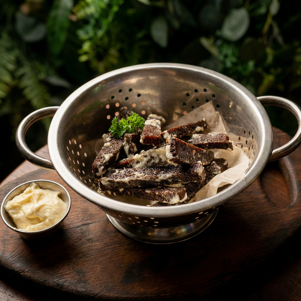 Ржаные гренки с чесночным соусом